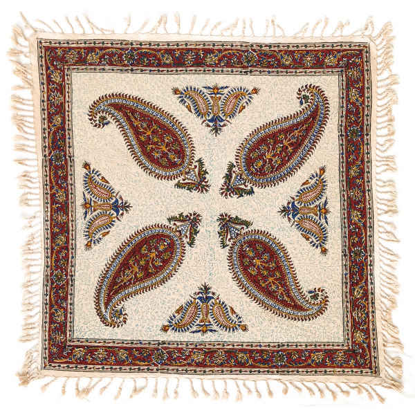 Main image of 波斯桌布 – 伊斯法罕传统卡拉姆卡里木刻印花佩斯利图案