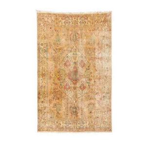 波斯羊毛地毯 手工结制 Medallion 设计 奶油色 – Heriz