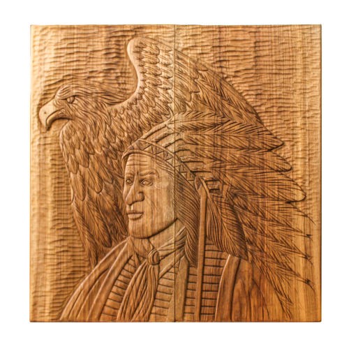 Main image of 木雕西洋双陆棋盘——奢华手工制作，印度与雄鹰图案