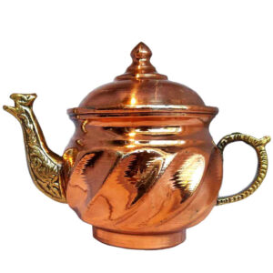 波斯铜茶壶 手工锤花工艺 压花款