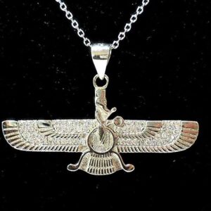 银吊坠 – 极简琐罗亚斯德教 Faravahar 符号款