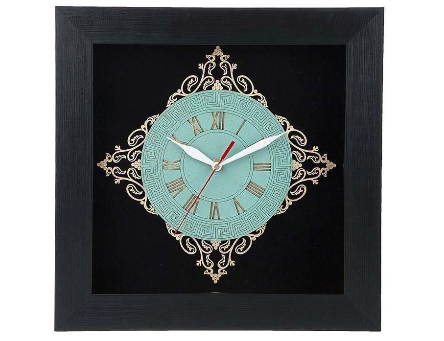 Main image of 手工波斯镶嵌木壁挂时钟 – 几何图案