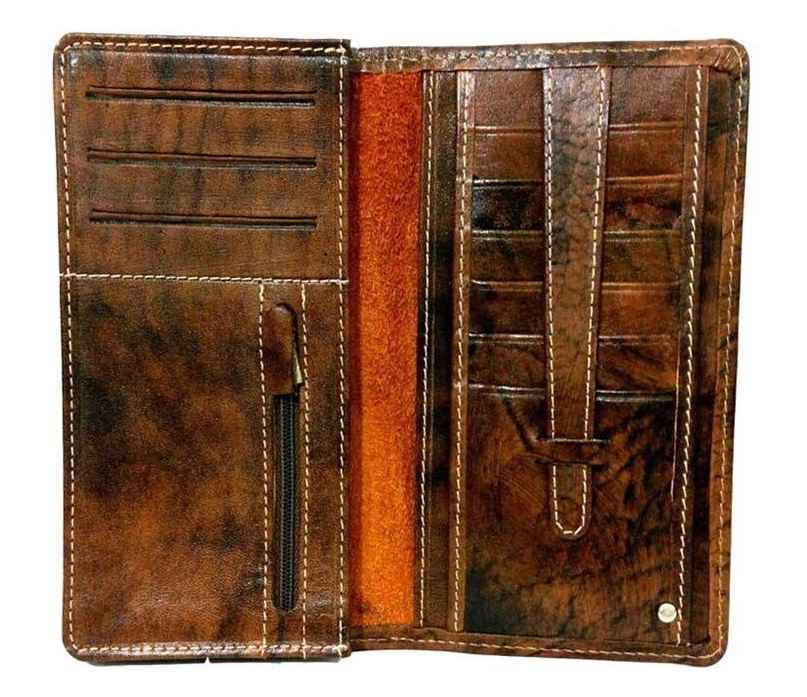 波斯皮革男士长款钱包 – Achaemenid 士兵设计
