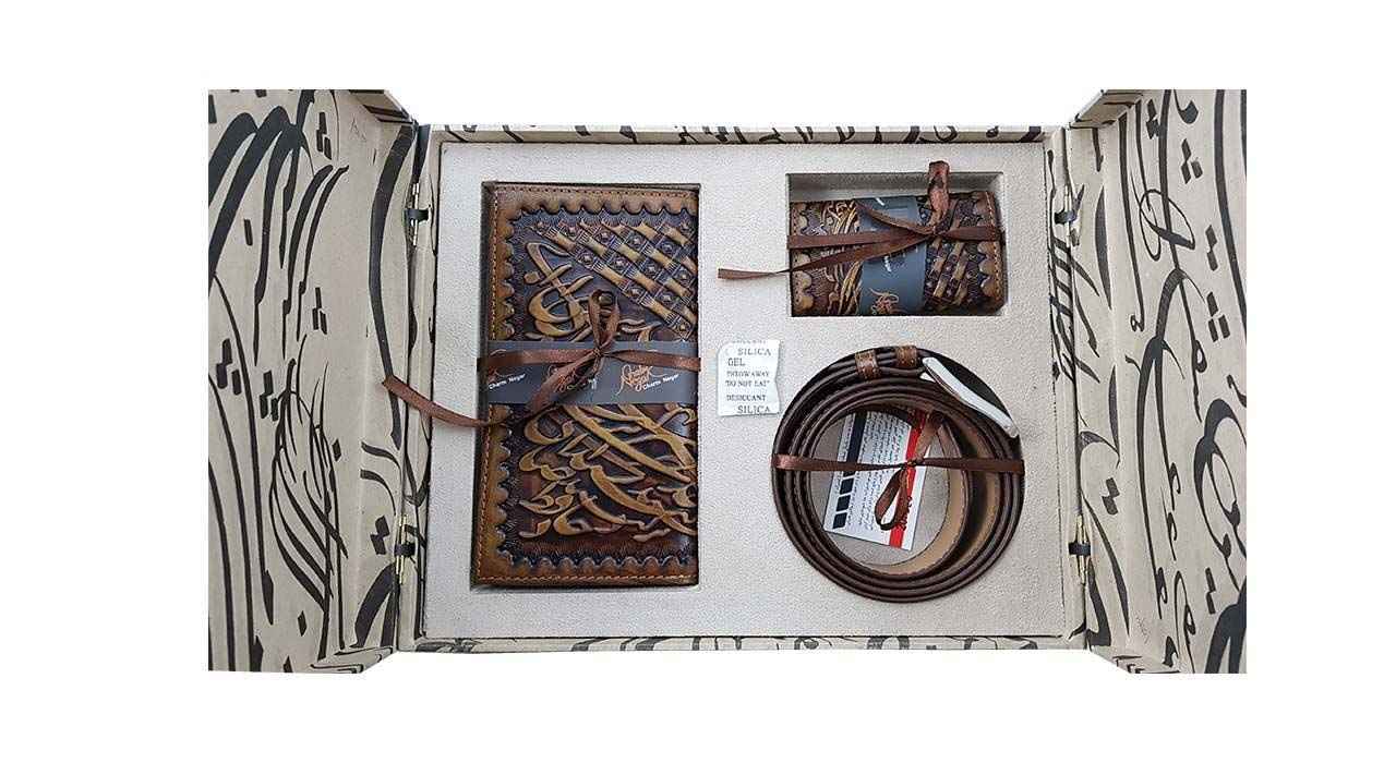 珍藏波斯工艺钱包、钥匙扣及卡片夹礼品套装（男款）