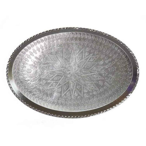 波斯铜托盘 – 传统手工锤纹银