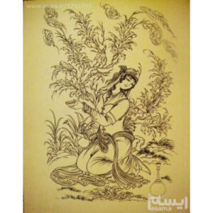 原创波斯细密画：水粉与水彩画 – 女孩