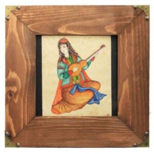 原创波斯抽象艺术绘画 – 纸板水彩画，音乐女孩