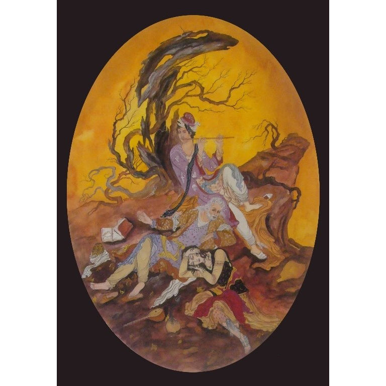 Main image of 原始波斯微型艺术画：水彩和蛋彩画——长笛乐器