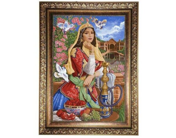 波斯图案地毯 – 描绘少女