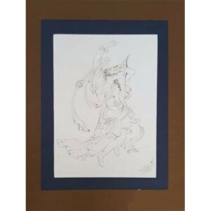 原创波斯细密画：水彩画 – 风中舞蹈
