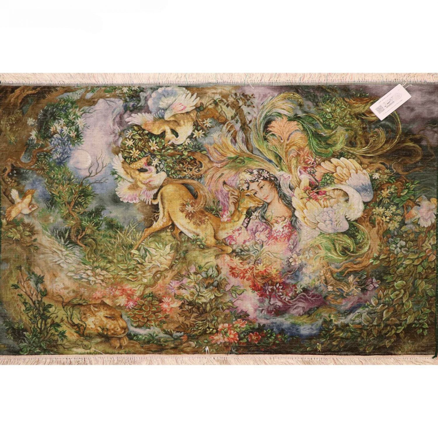 手工波斯挂毯（塔布里兹）– 描绘Dayereh Hasti微型画