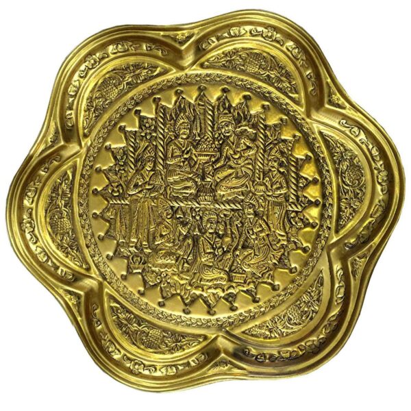 波斯黄铜托盘 – 传统手工锤制