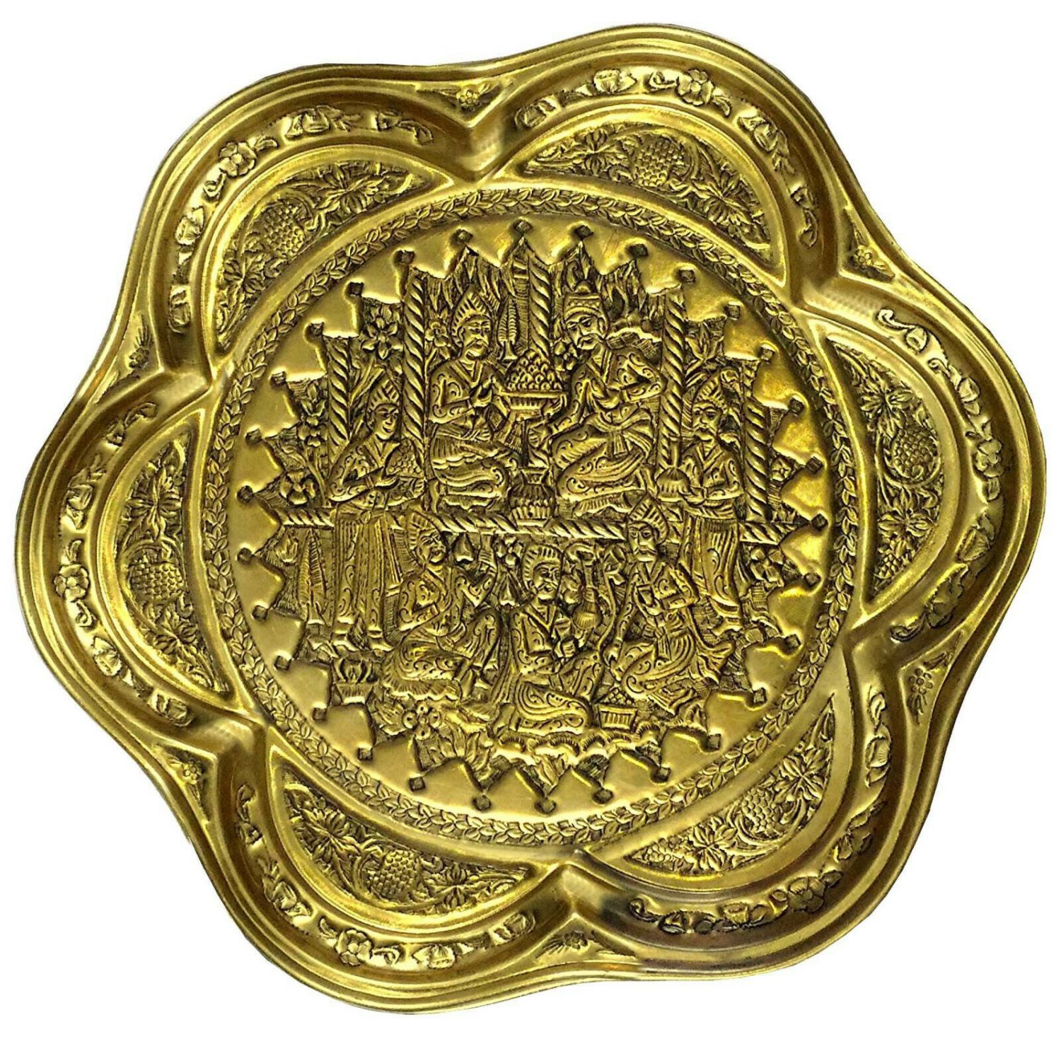 Main image of 波斯黄铜托盘 – 传统手工锤制