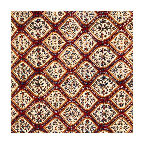 波斯桌布：伊斯法罕传统卡拉姆卡里木刻印花 – 花卉款