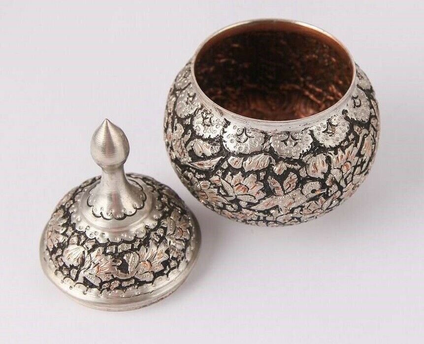 波斯雕刻铜糖罐 – 花园款式