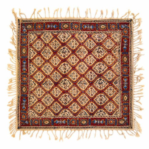 Main image of 波斯桌布：伊斯法罕传统卡拉姆卡里木刻印花 – 花卉款