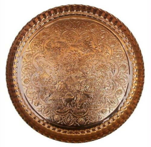 Main image of 波斯黄铜托盘 – 传统手工锤制 56厘米