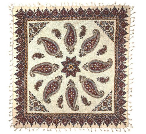 Main image of 伊朗桌布：伊斯法罕传统卡拉姆卡里木刻印花 31款