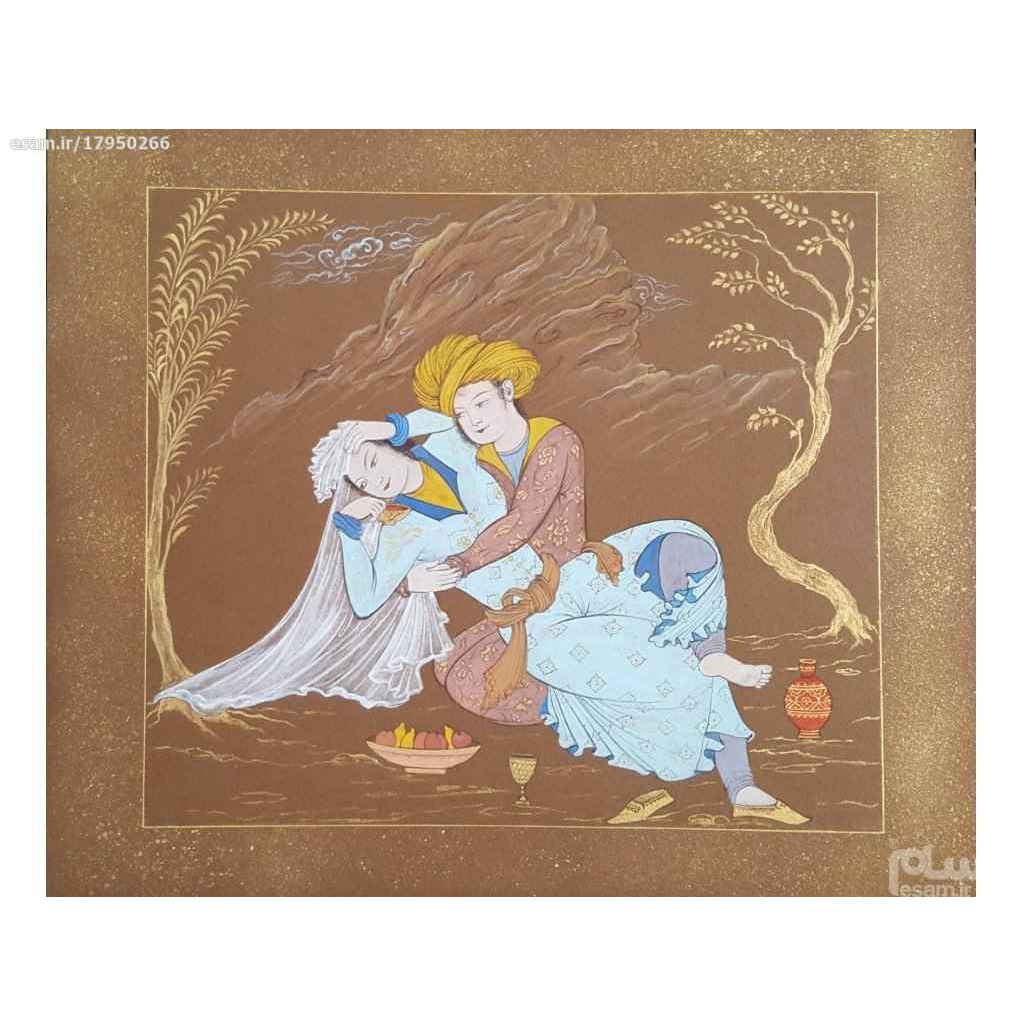 Main image of 原创波斯萨法维艺术绘画：纸板水彩与水粉画 – Layla与Majnun