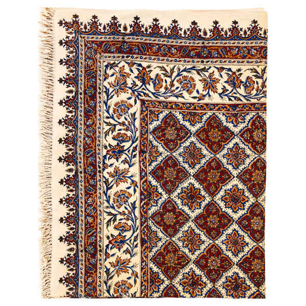 Main image of 波斯桌布：伊斯法罕传统卡拉姆卡里木刻印花 G280款