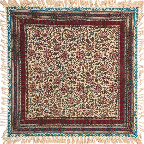 Main image of 波斯桌布：伊斯法罕传统卡拉姆卡里木刻印花 G112款