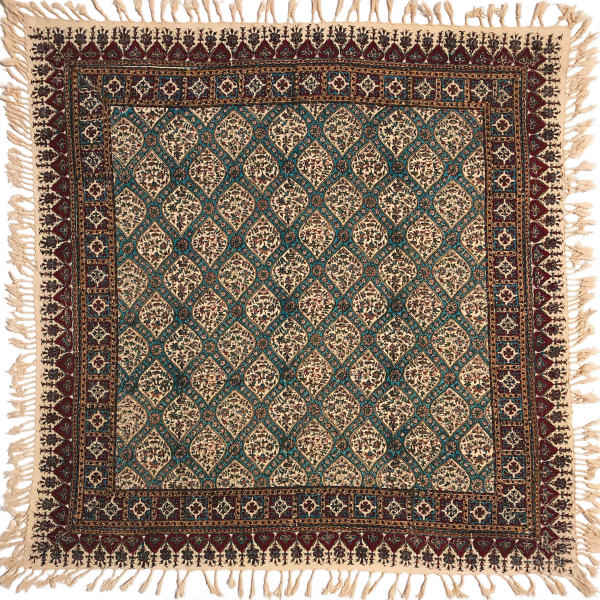 Main image of 波斯桌布：伊斯法罕传统卡拉姆卡里木刻印花 G114款