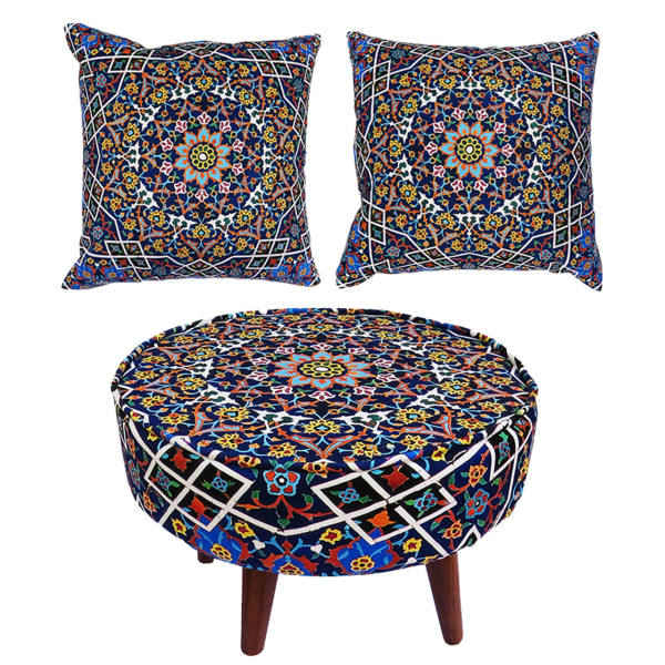 Main image of 混搭风天鹅绒脚凳&靠垫套装 波斯艺术灵感
