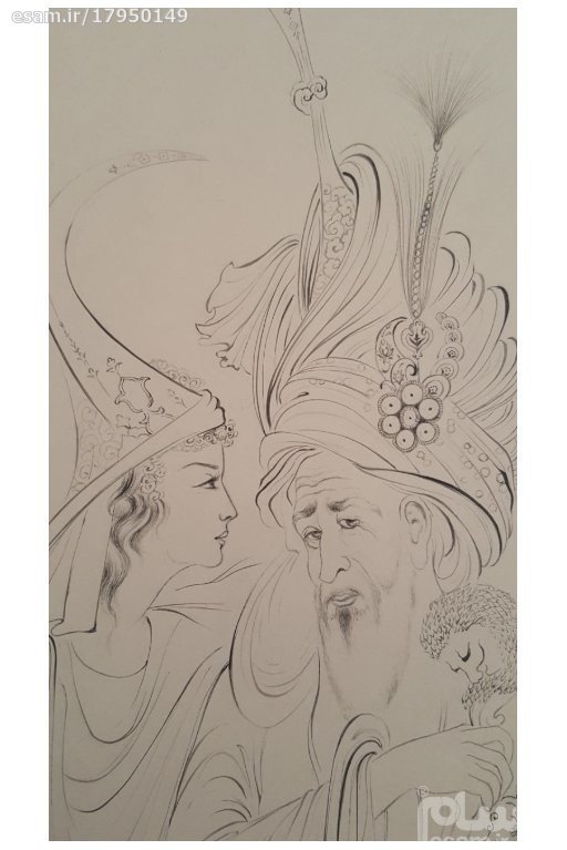 原创波斯细密画：水彩画 – Sheikh与女孩