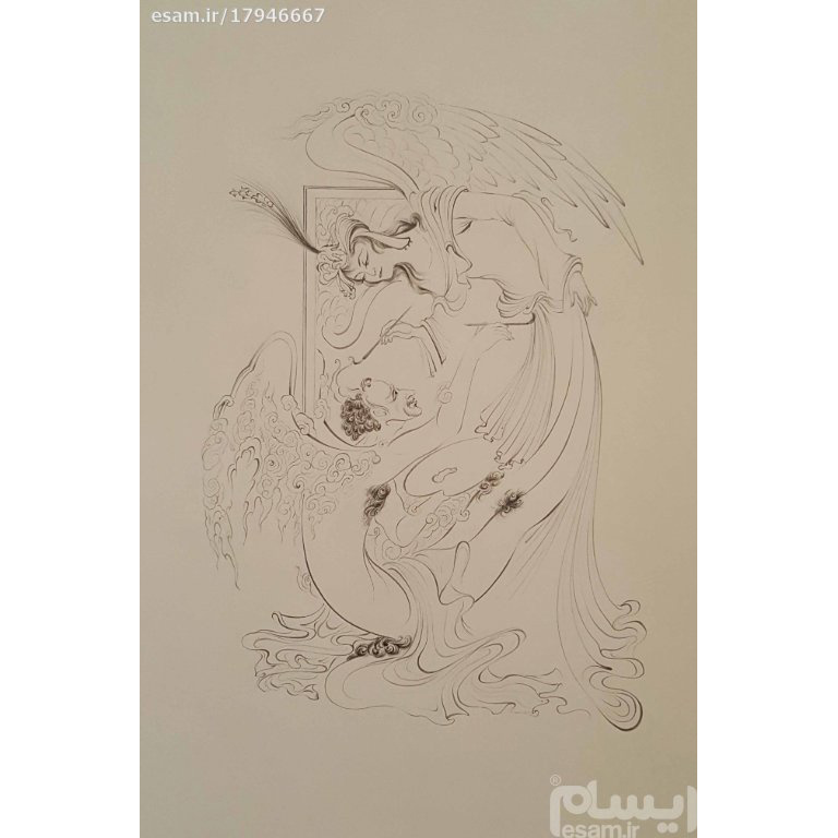 Main image of 原创波斯细密画：水彩画 – 天使与恶魔