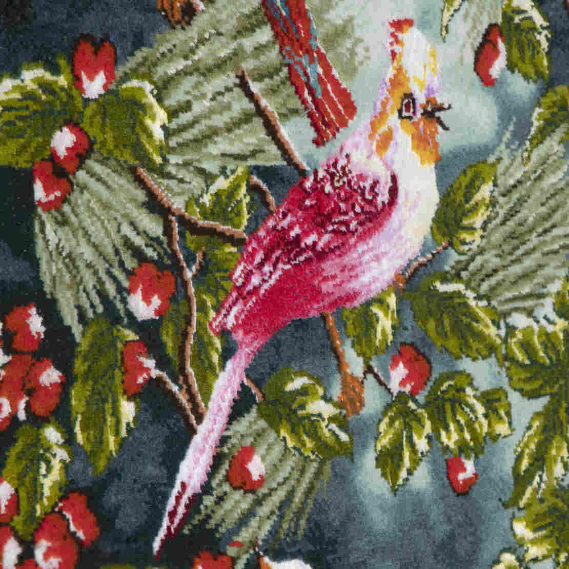 伊朗大不里士手工编织波斯图案地毯 —— 红鸟图