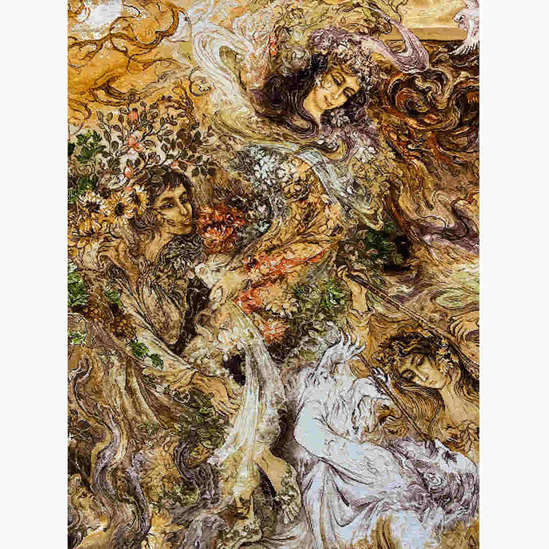 伊朗大不里士手工编织波斯挂毯 —— 细密画图