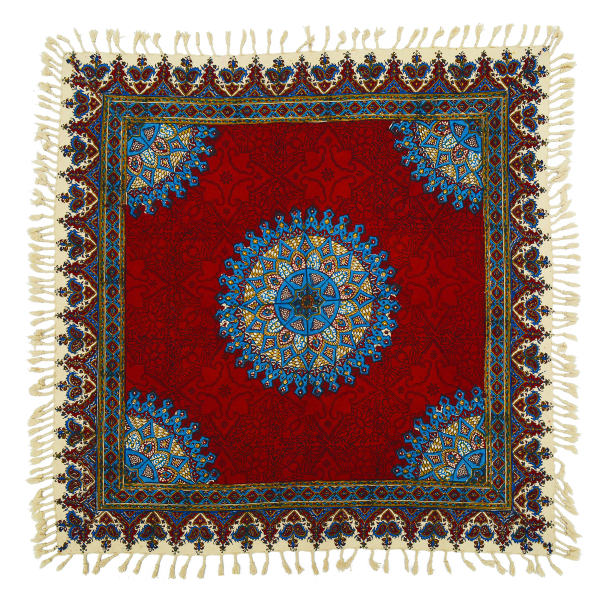 Main image of 波斯桌布：伊斯法罕传统卡拉姆卡里木刻印花 G182款