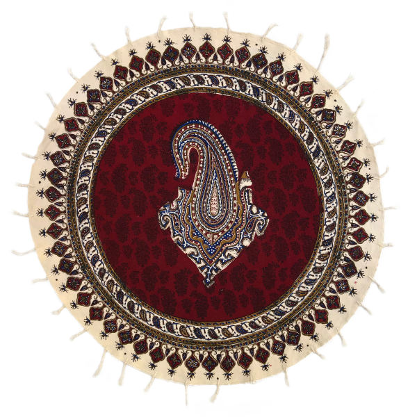 Main image of 波斯桌布：伊斯法罕传统卡拉姆卡里木刻印花 G332款