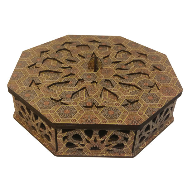 Main image of 梯形设计木制茶叶收纳盒 – 内部分格