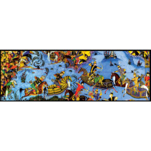 波斯丝绸女士领巾 – 奢华鲜艳 Shahnameh Karzar