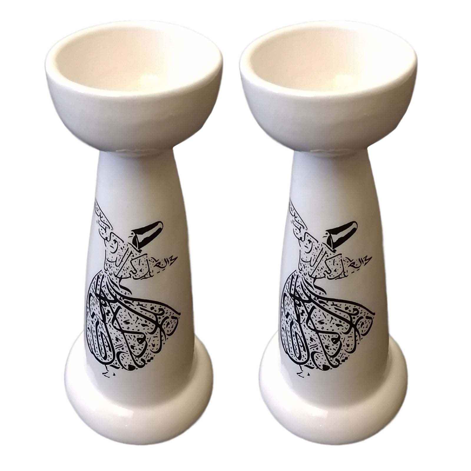 波斯陶瓷烛台 带书法设计