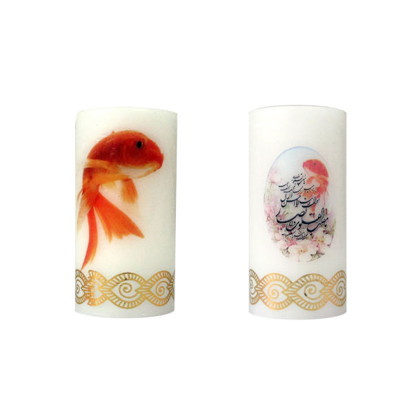 Nowruz蜡烛 – 书法与鱼图案设计