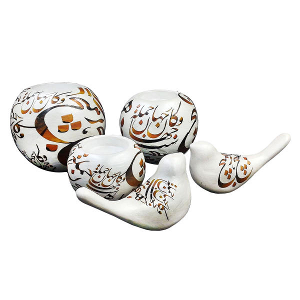 Main image of 波斯陶瓷小蜡烛台 书法款