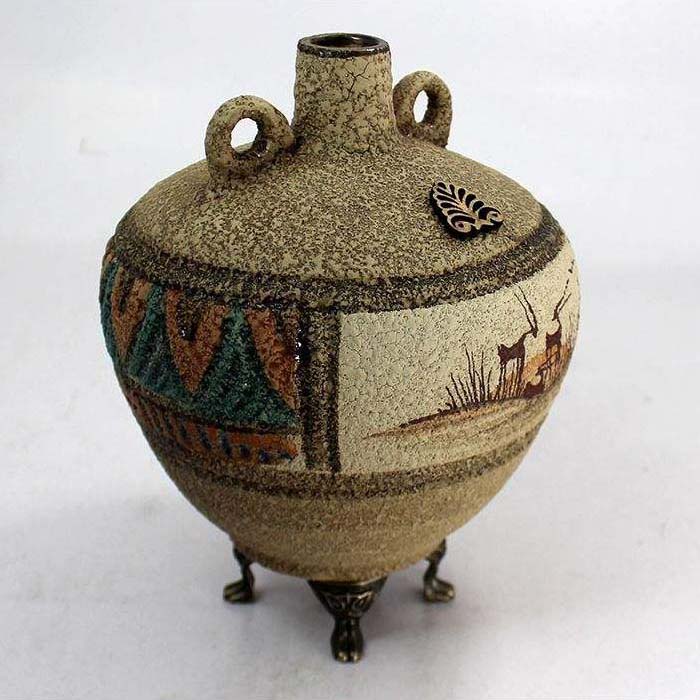 手工波斯陶艺装饰花瓶 – 艺术图案 Ancient