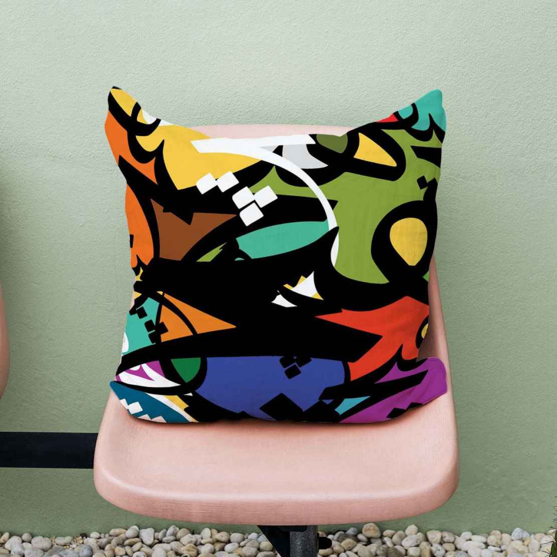 波斯天鹅绒靠垫套 – 书法 C503 设计（2件套）