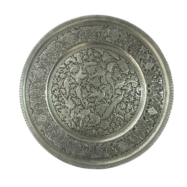 Main image of 手工雕刻波斯铜托盘 – 花卉图案