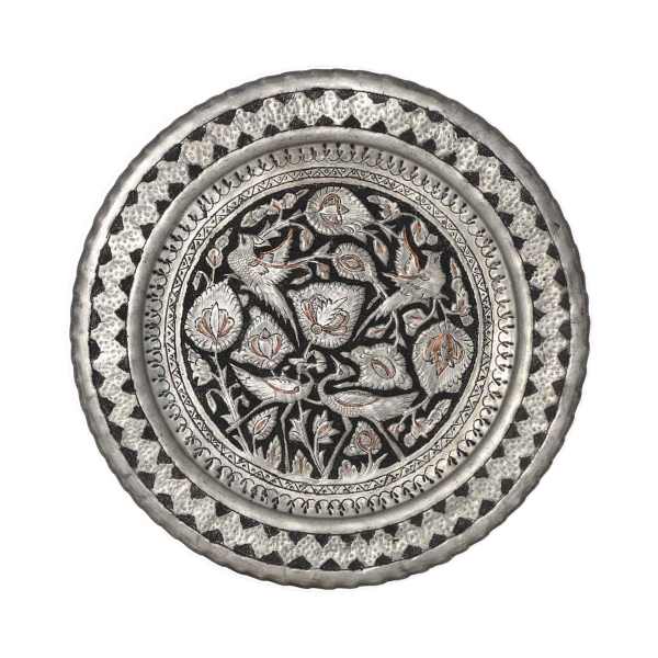 Main image of 手工雕刻波斯铜托盘 – 鸟图案