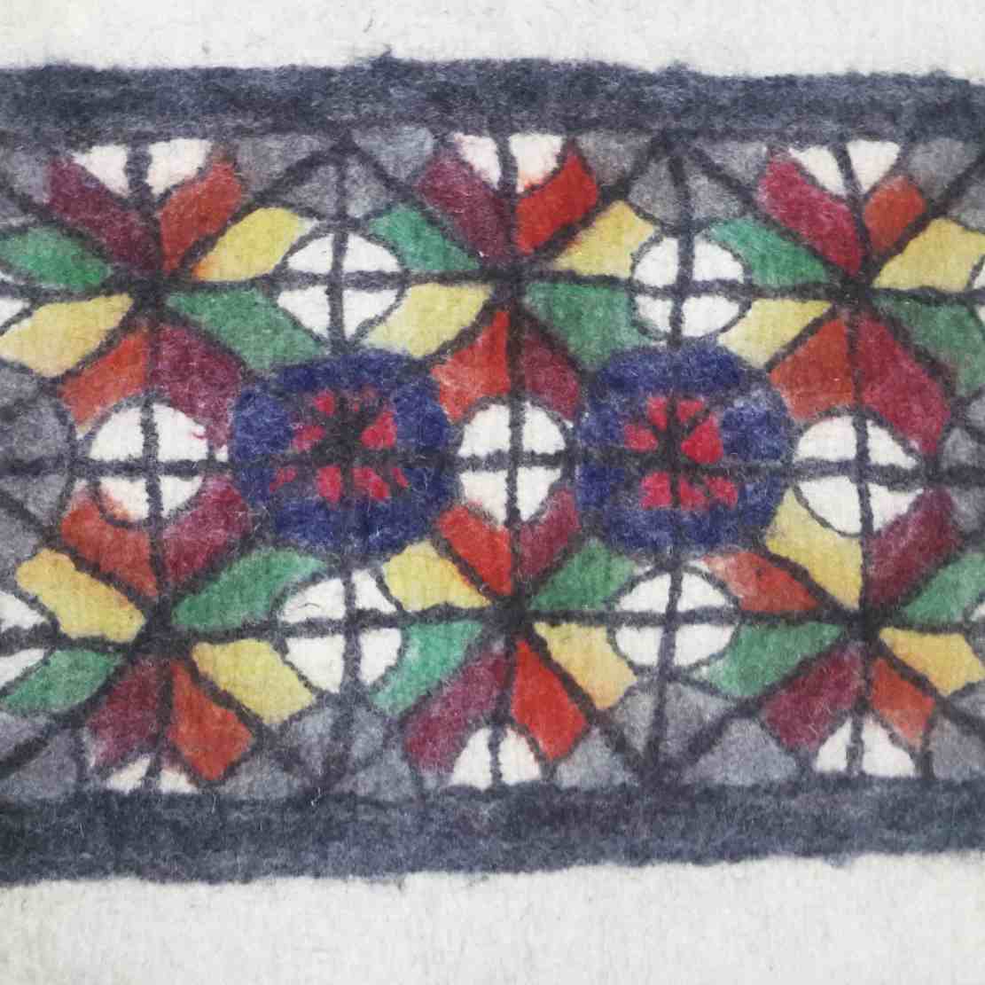 波斯羊毛毡地毯 100% 天然手工 Teb201