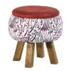 圆形天鹅绒脚凳 木质脚架 波斯艺术灵感 书法款