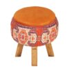 Thumbnail 2: 圆形天鹅绒脚凳 木质脚架 波斯艺术灵感 橙色款