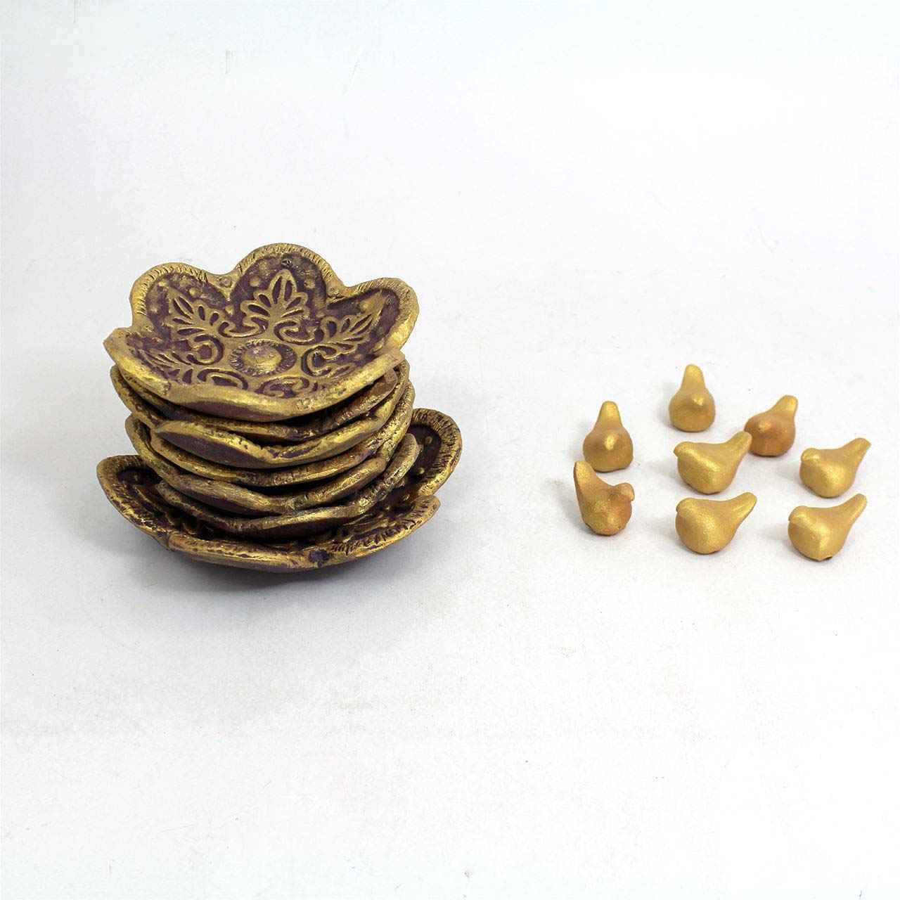 优雅陶瓷 Haft-sin 套装，用于 Nowruz 波斯新年 鸟款