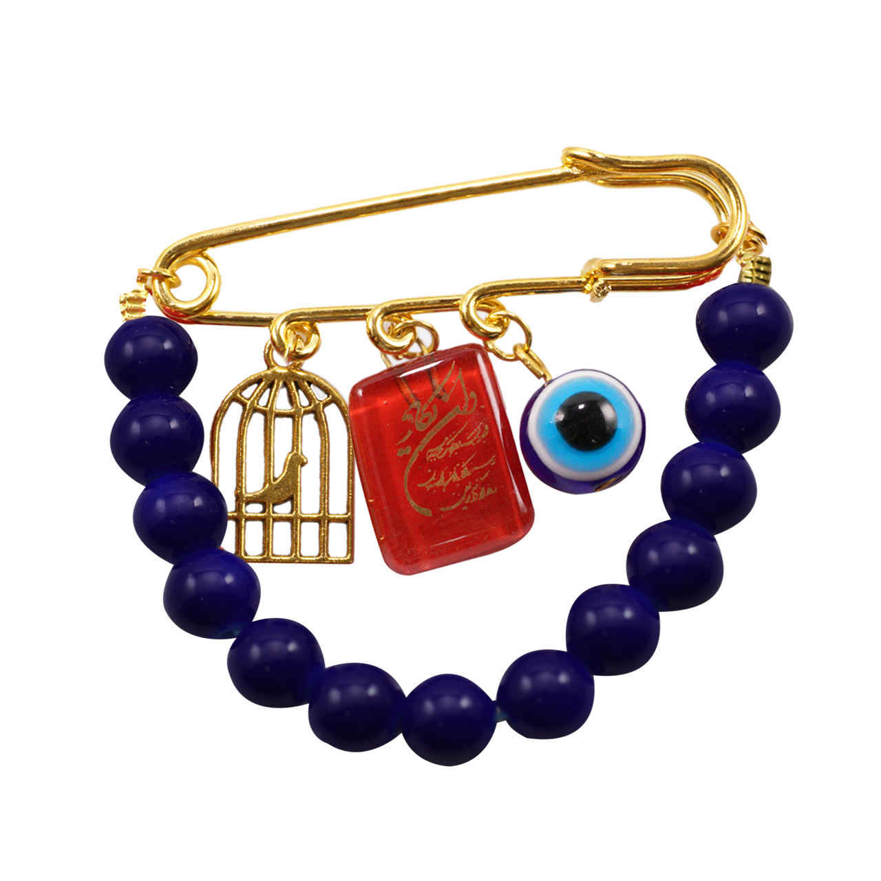 Main image of 邪眼安全别针胸针 – 搭配链条，保护护符