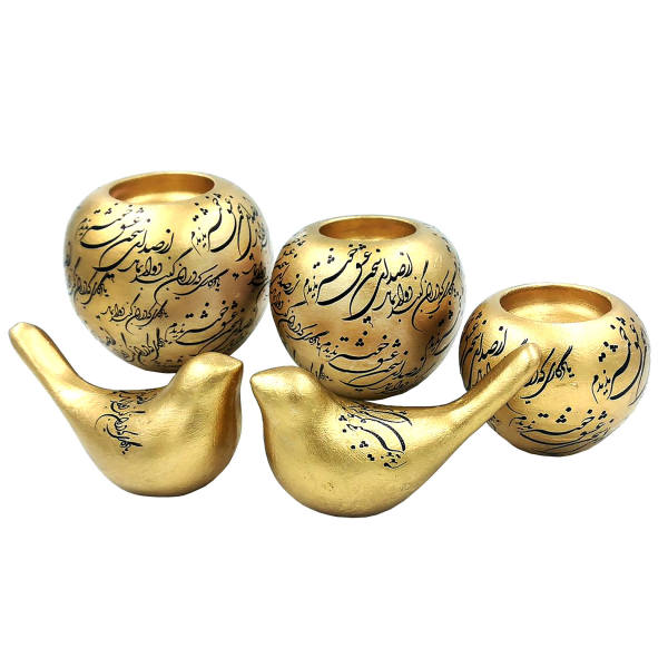 Main image of 波斯陶瓷小蜡烛台 爱（Eshgh）款