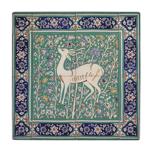 Main image of 装饰性波斯带框陶瓷砖 – 瞪羚