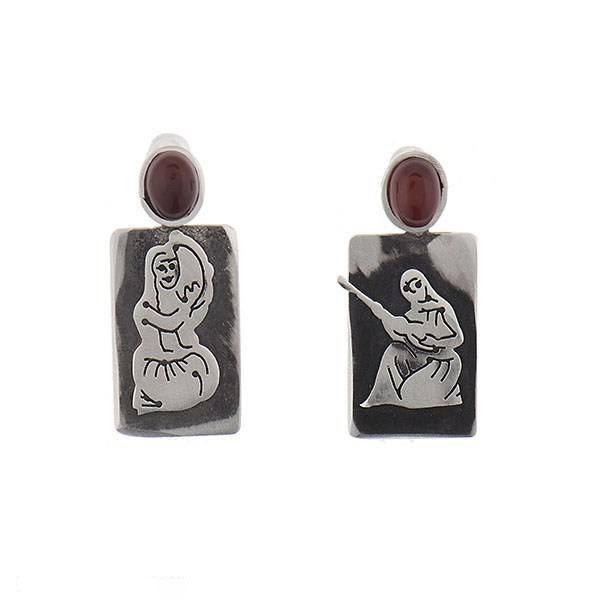 Main image of 波斯银耳环 – 塔布尔乐器 (Tanboor) 款